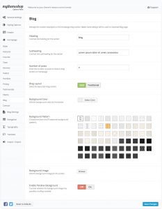 Onepage Blog Settings