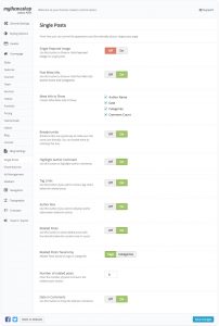 Onepage Single Settings